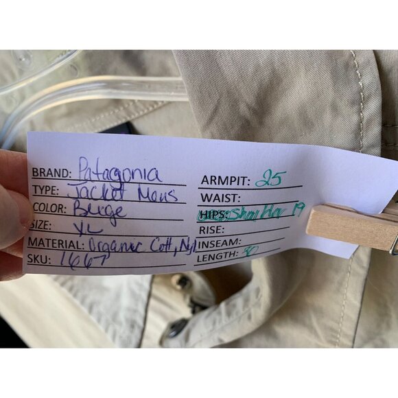 Patagonia Tenpenny Jacket Men’s XL Beige Water Repellent Vented Golf Lightweight - Picture 8 of 9